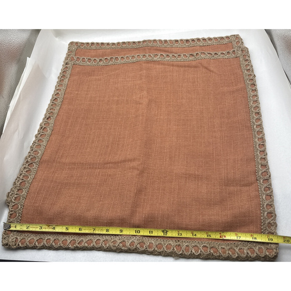 Phantoscope Orange Decorative Throw Pillow COVER Linen Trim Farmhouse *READ... - Picture 9 of 10